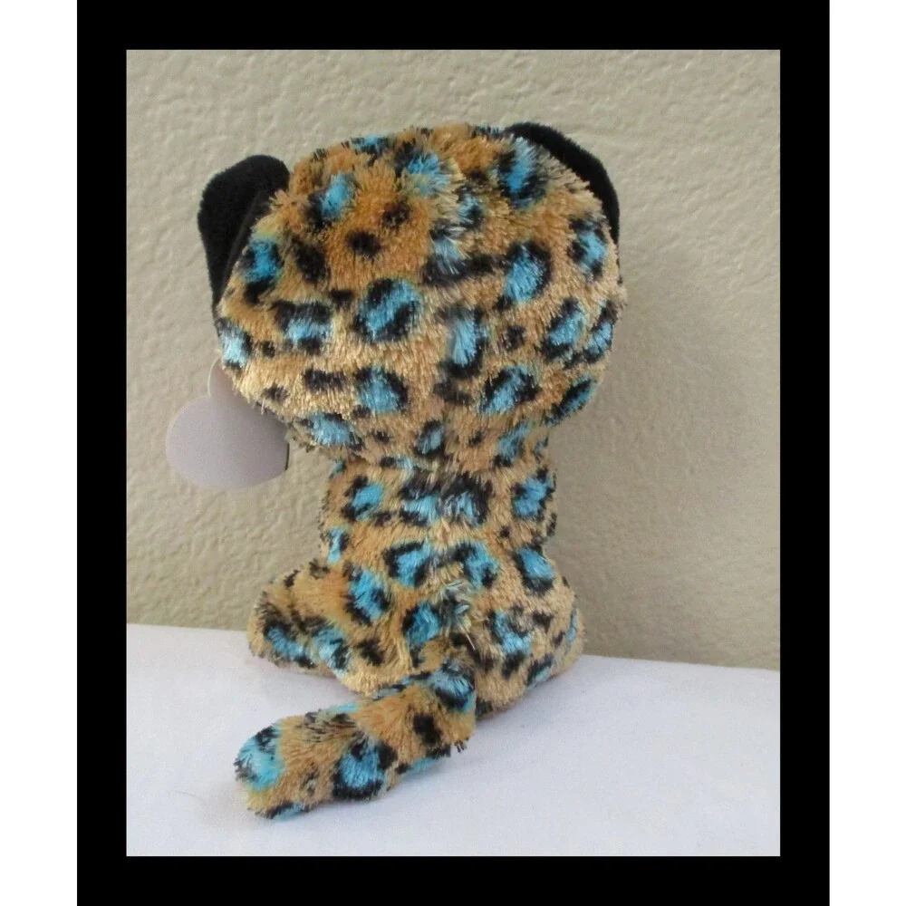 Ty Beanie Boos Cobalt Leopard Big Blue Glitter Eyes USED